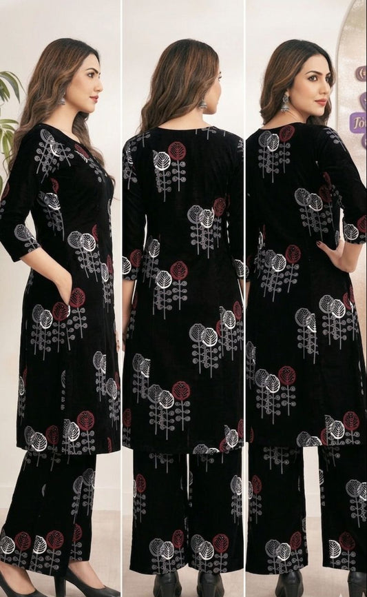 Cotton Summer Co-Ord Set- Black