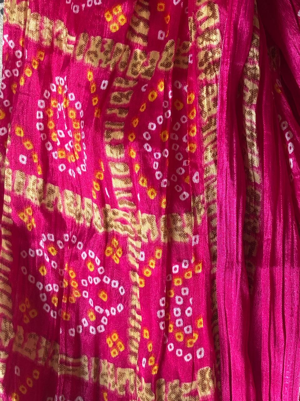 Bandhini Gharchola silk dupatta with tassels combo buy 1 get 1