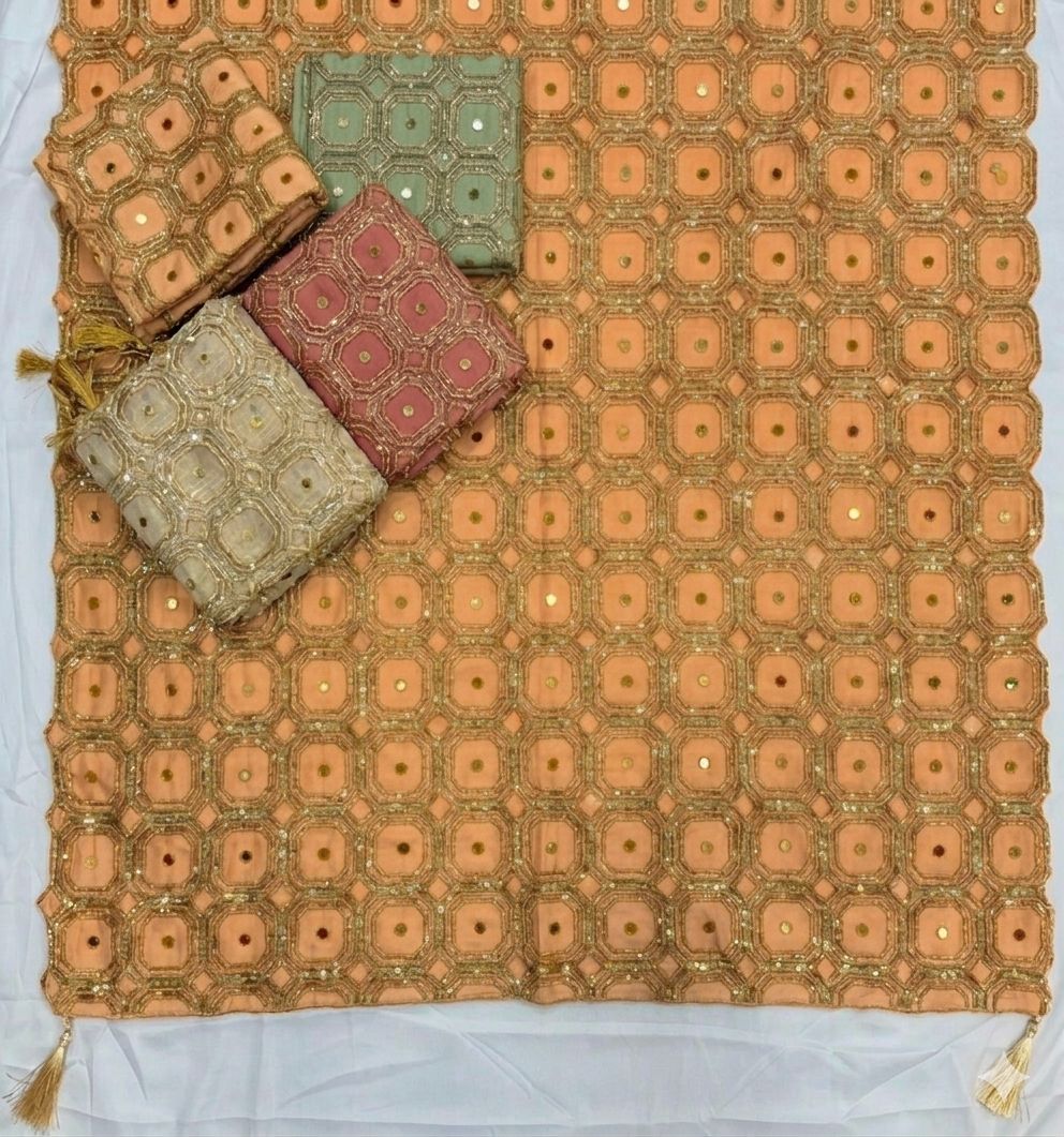 Real mirror sequins sheesh dupatta with tassels