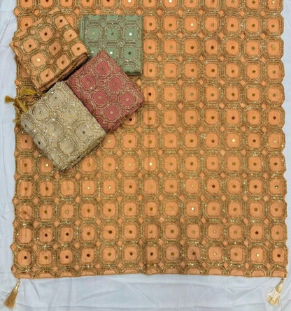 Real mirror sequins sheesh dupatta with tassels