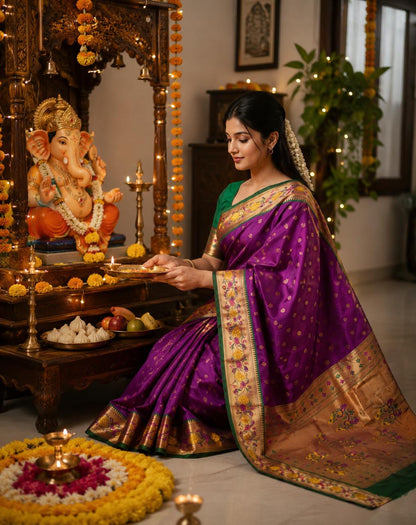 Royal Paithani Style Zari Weaved Saree