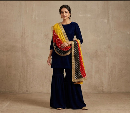 Pure Viscose Shaded Mirror-Embroidered Dupatta