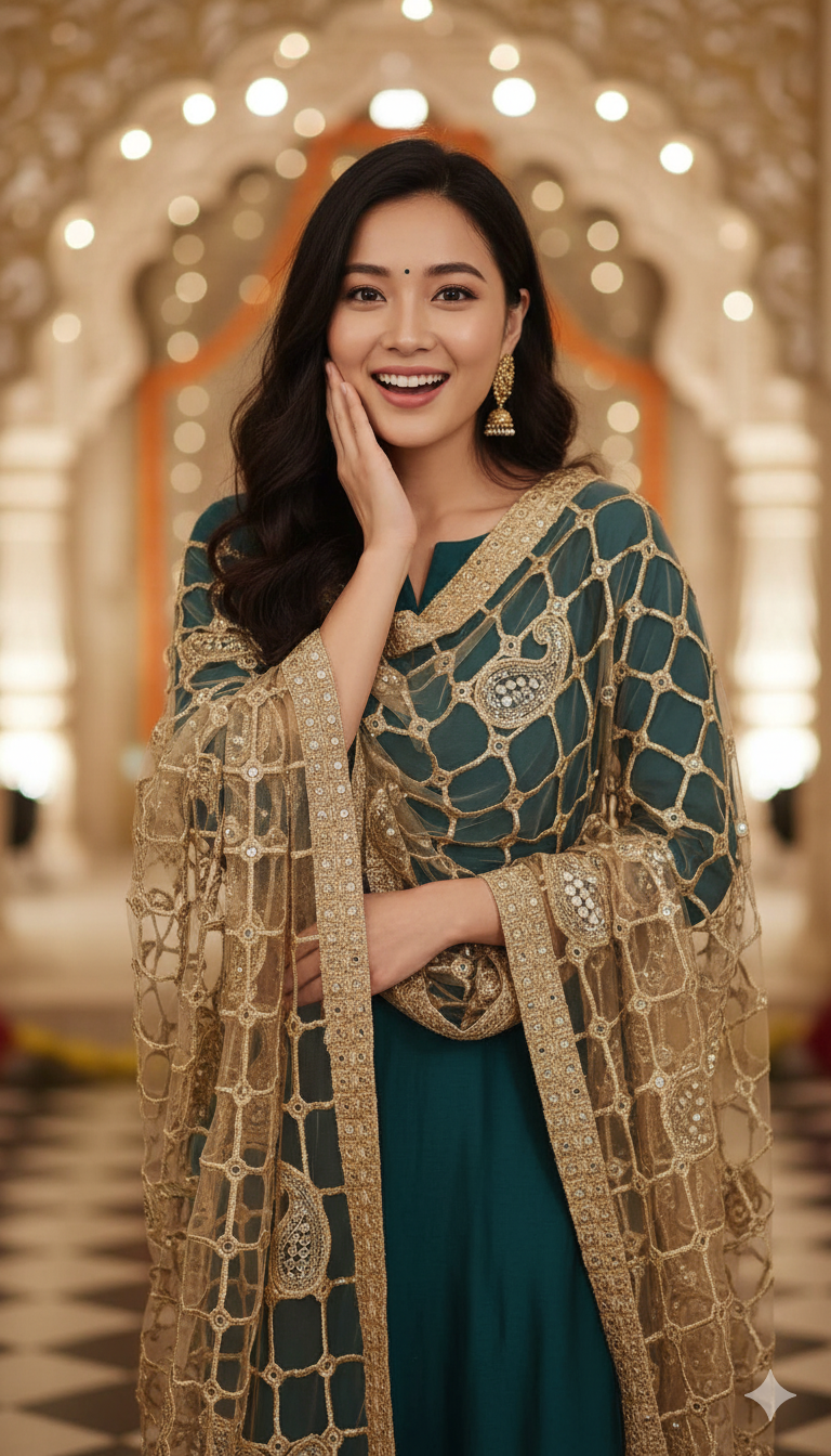 Trending Sheesh mirror dupatta