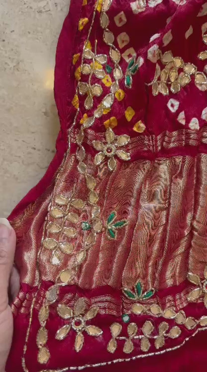 Pure Gaji Silk gota patti handwork dupatta