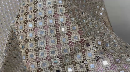 Real Mirror Sheesh crochet Dupatta