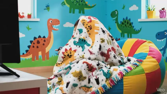 Dinosaur theme kids shawl/blanket