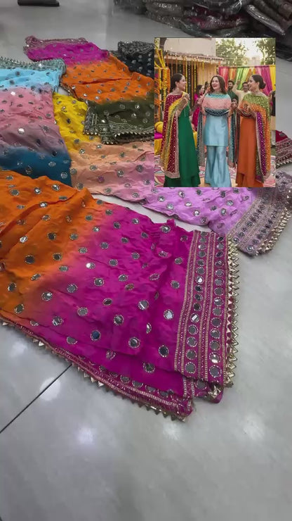 Pure Viscose Shaded Mirror-Embroidered Dupatta