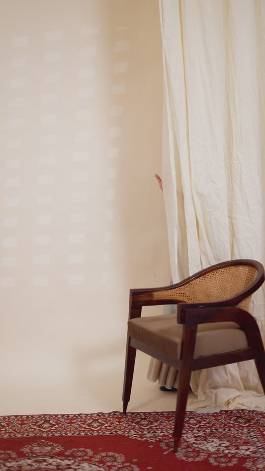 Chanderi Silk golden border digital print peacock design